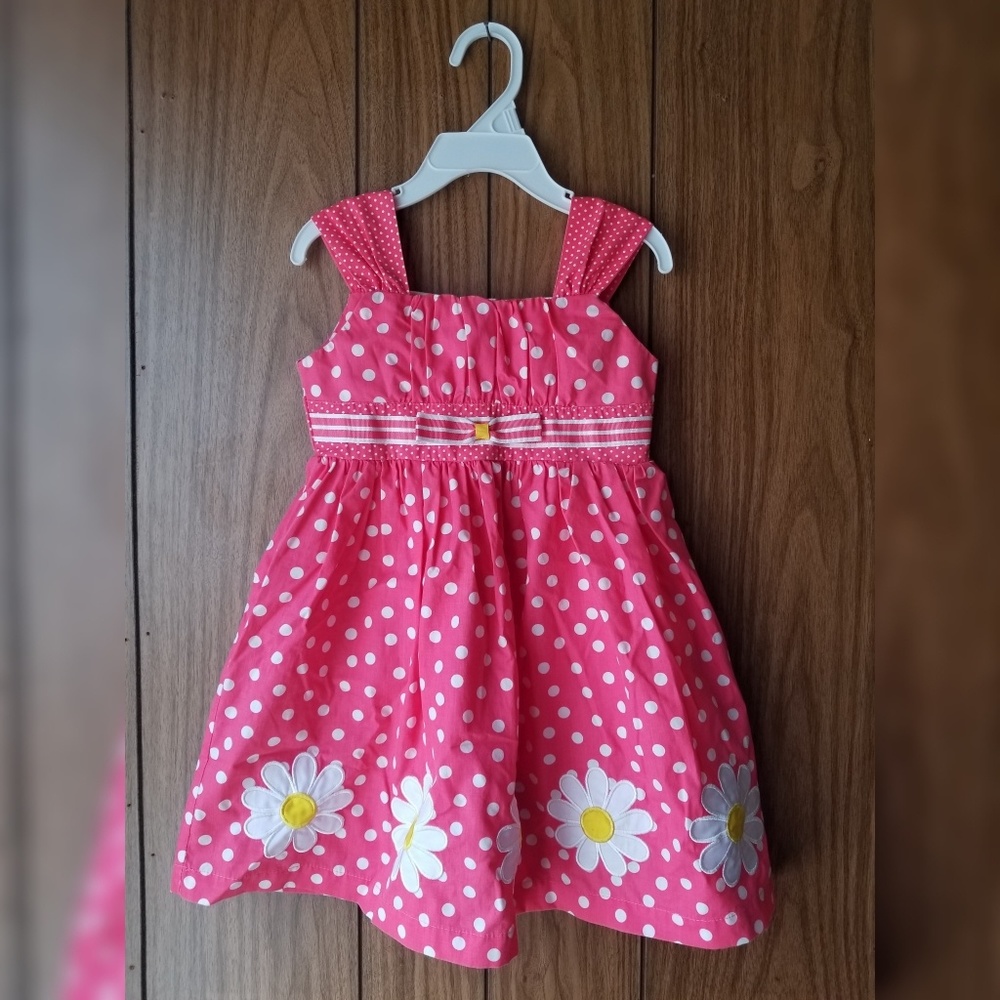 Blueberi Boulevard Pink Polka Dot Flower Dress